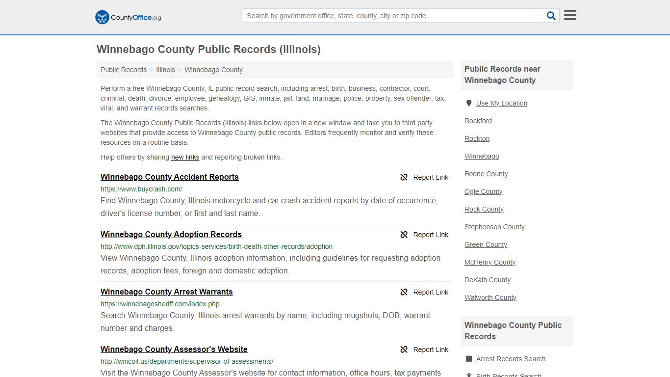 Public Records - Winnebago County, IL (Business, Criminal, GIS ...